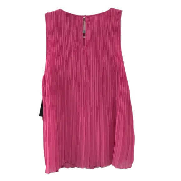 Halogen Pink Azalea Sleeveless Pleated Georgette Top - Picture 3 of 8